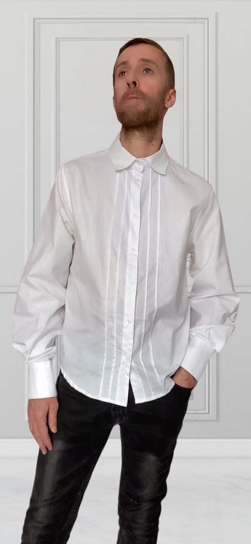 Chemise à nervure blanche homme NYRVANAH