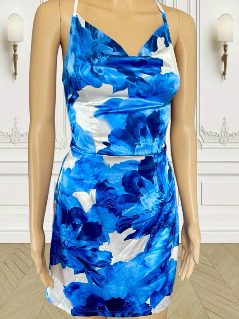 Mini robe en soie fleurie "Paola"